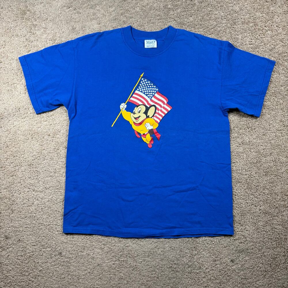 Mighty Mouse American Vintage 00s USA Cartoon Y2K Comic T Shirt Adult Sz L